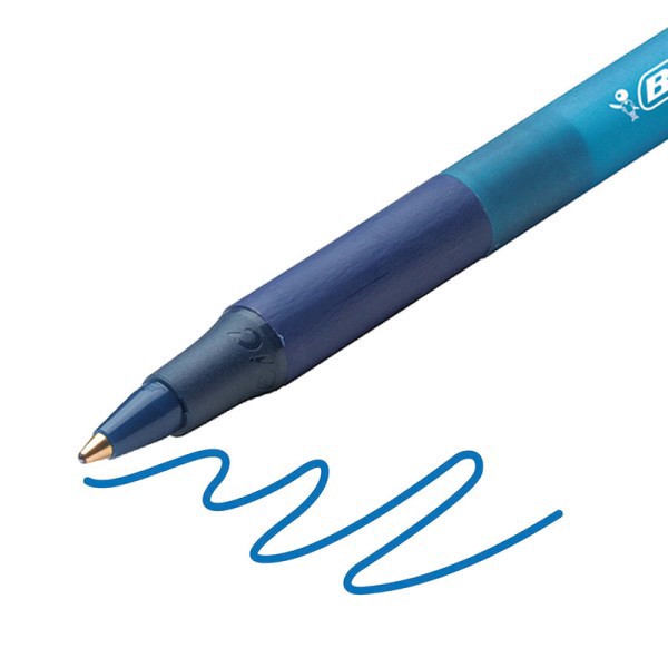 slide 5 of 5, BIC Soft Feel Retractable Ball Point Pen, Medium Point, 1.0mm, Business Assorted, Assorted Barrels, Pack Of 18, 18 ct