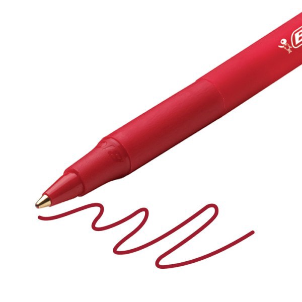 slide 2 of 5, BIC Soft Feel Retractable Ball Point Pen, Medium Point, 1.0mm, Business Assorted, Assorted Barrels, Pack Of 18, 18 ct