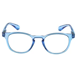 Kid's Blue Light Round Glasses - Dark Blue