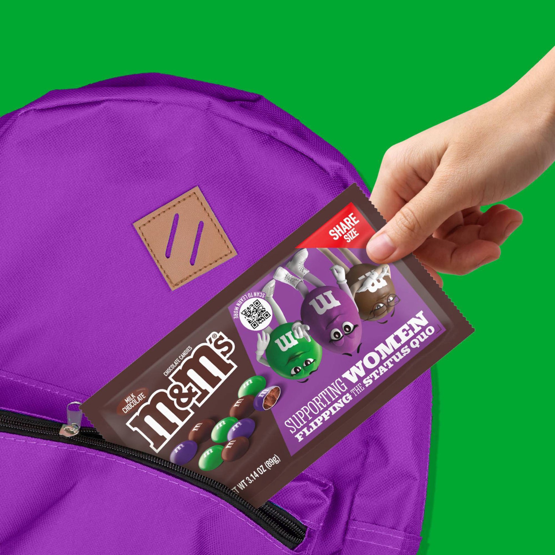 slide 6 of 8, M&M's Limited Edition Milk Chocolate Candy featuring Purple Candy, Share Size, 3.14 oz Bag, 3.14 oz