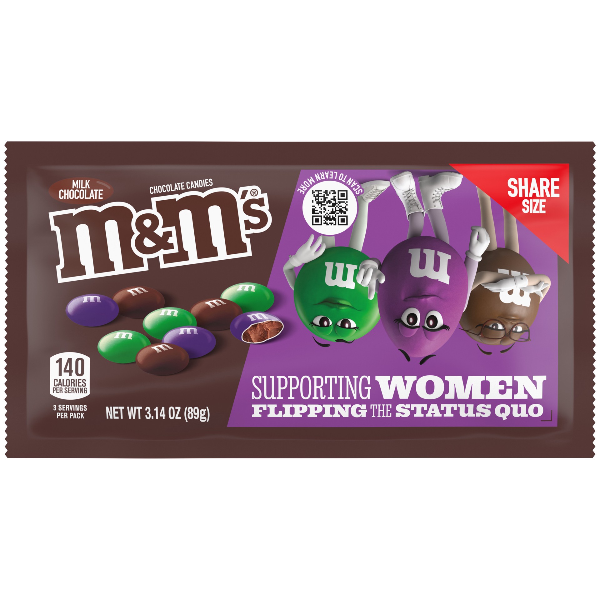 slide 1 of 8, M&M's Limited Edition Milk Chocolate Candy featuring Purple Candy, Share Size, 3.14 oz Bag, 3.14 oz