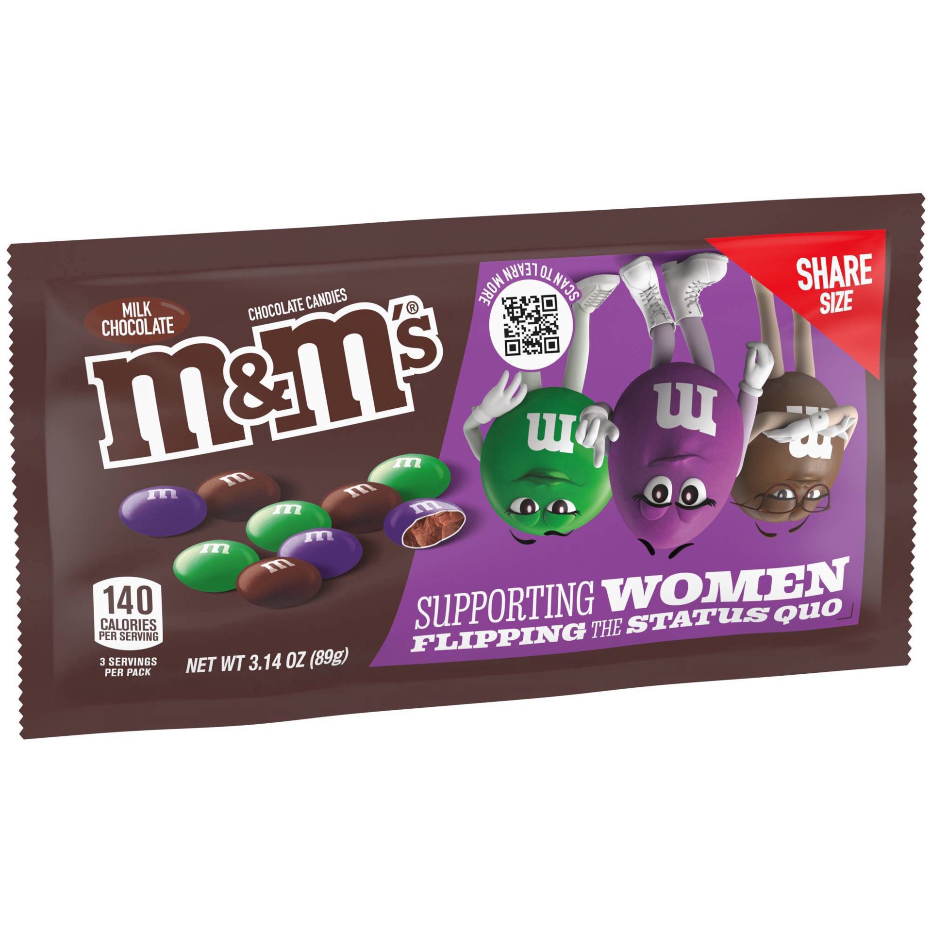 slide 3 of 8, M&M's Limited Edition Milk Chocolate Candy featuring Purple Candy, Share Size, 3.14 oz Bag, 3.14 oz