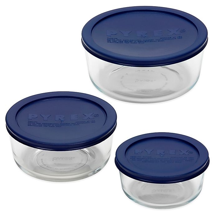 slide 1 of 1, Pyrex Simply Store Glass Food Storage Containers, 6 ct