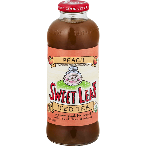 slide 2 of 9, SweetLeaf Organic Peach Iced Tea, 16 oz