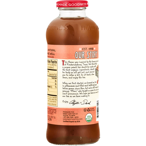 slide 7 of 9, SweetLeaf Organic Peach Iced Tea, 16 oz