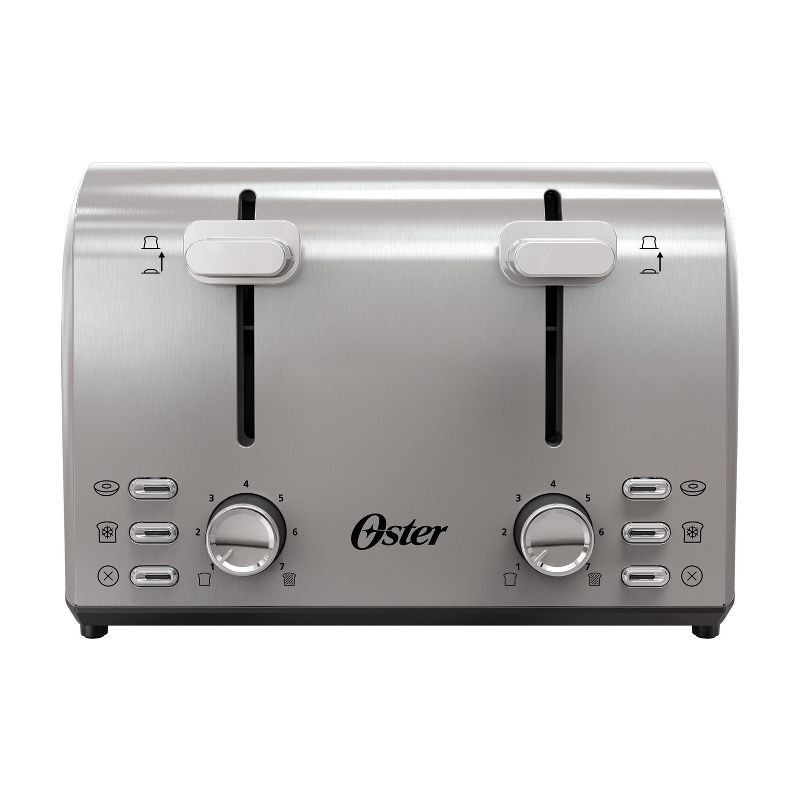 slide 1 of 6, Oster 4-Slice Toaster Stainless Steel With Extra-Wide Slots Stainless Steel, 1 ct