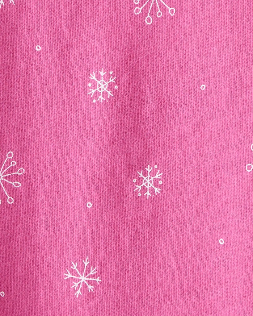 slide 2 of 2, Carter's Baby Girl Snowflake Print Long-Sleeve Pocket Tee - Pink Fuchsia 18M, 1 ct