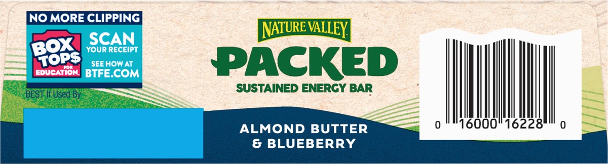 slide 12 of 12, Nature Valley Packed Almond Butter & Blueberry Sustained Energy Bar 4 bars 1.7 oz Wrapper 4 ea Box, 4 ct