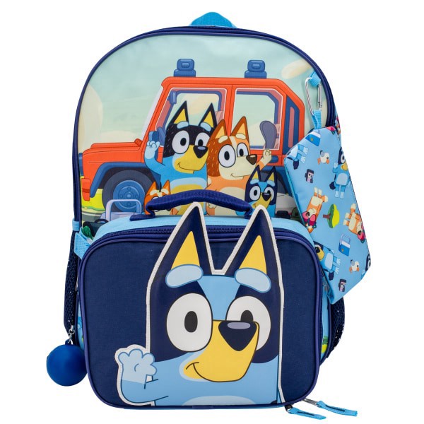 slide 2 of 4, Accessory Innovations Bluey 5-Piece Backpack Set, Blue, 1 ct