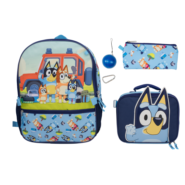 slide 1 of 4, Accessory Innovations Bluey 5-Piece Backpack Set, Blue, 1 ct