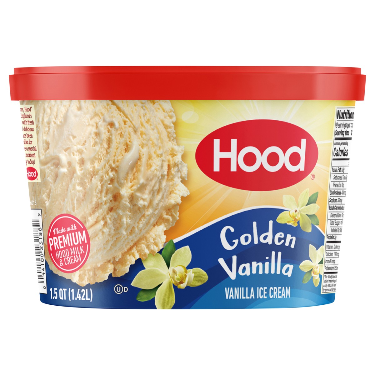 slide 1 of 11, Hood Golden Vanilla Ice Cream, 1.5 Quarts, 1.5 qt