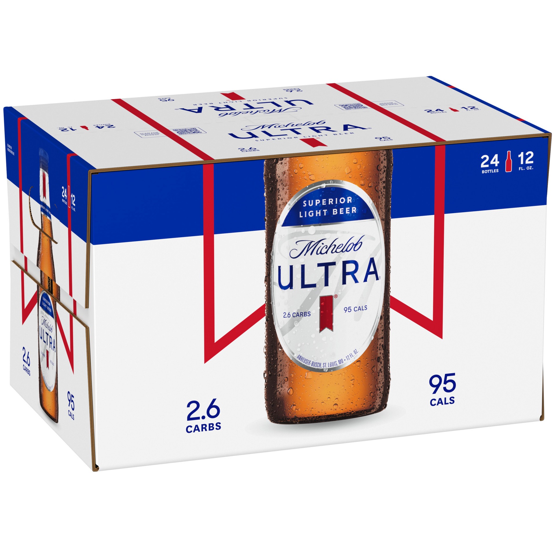 slide 1 of 7, Michelob ULTRA Light Beer, 24 Pack Beer, 12 FL OZ Bottles, 12 fl oz