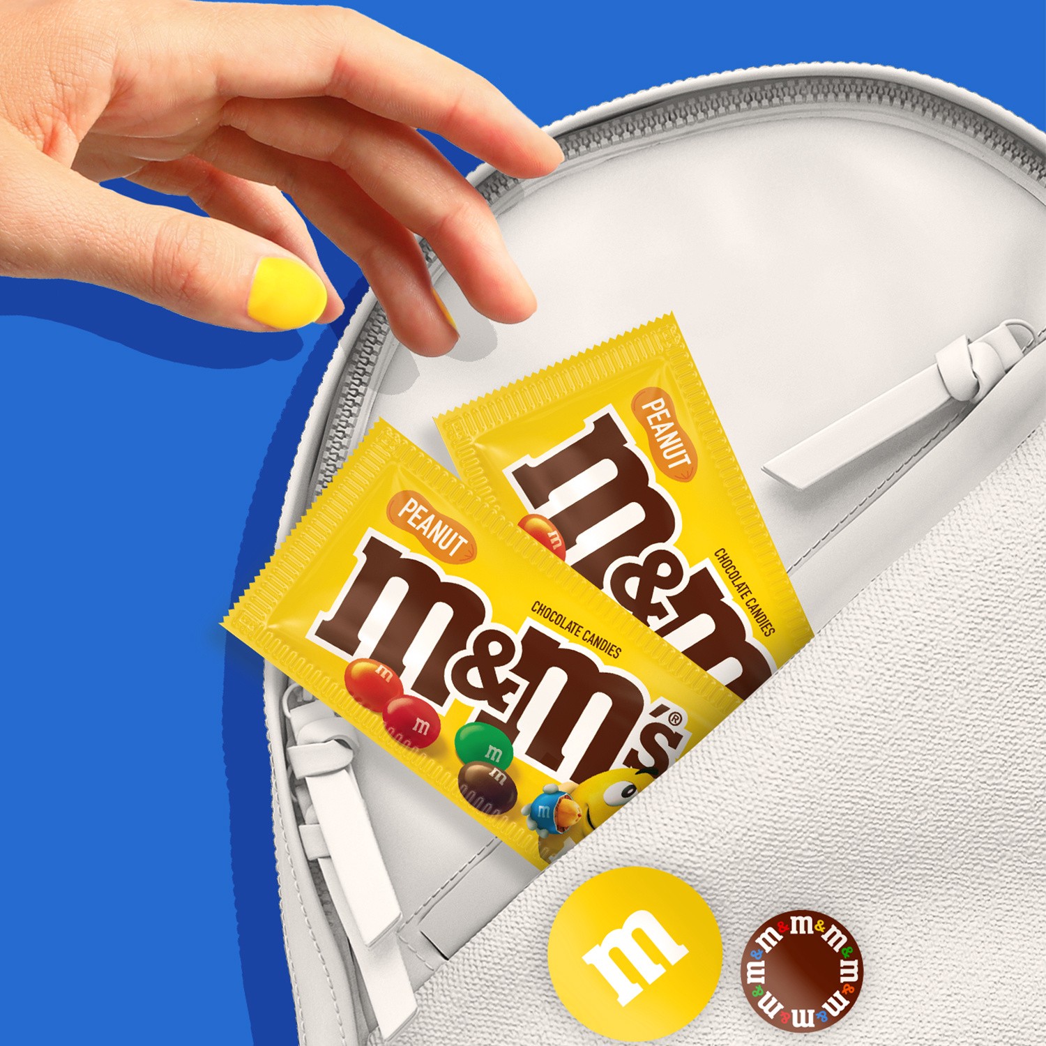 slide 2 of 8, M&M's Individually Wrapped Peanut Milk Chocolate Candy Bulk, 1.74 Oz Packs, 48 Ct Box, 83.52 oz
