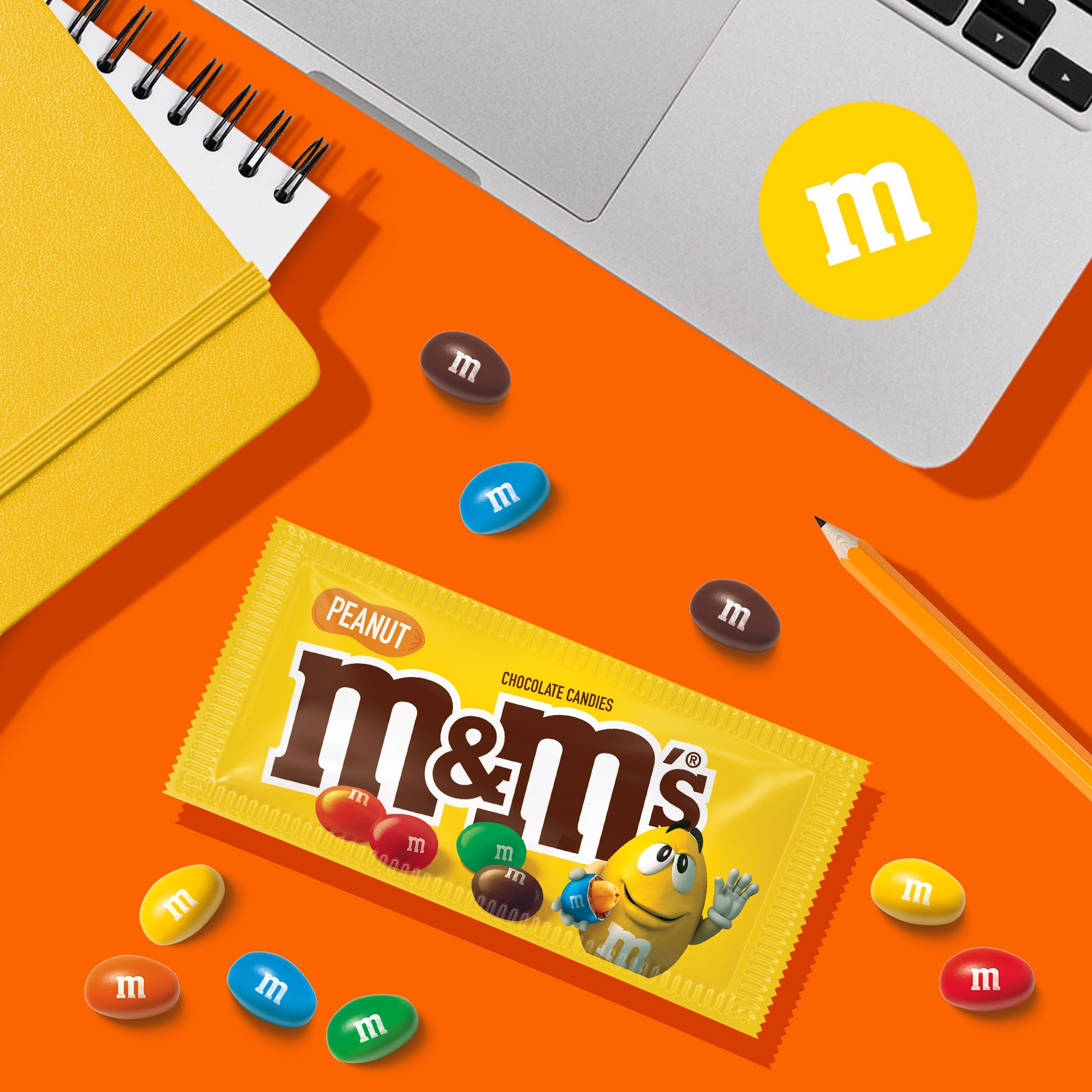 slide 4 of 8, M&M's Individually Wrapped Peanut Milk Chocolate Candy Bulk, 1.74 Oz Packs, 48 Ct Box, 83.52 oz