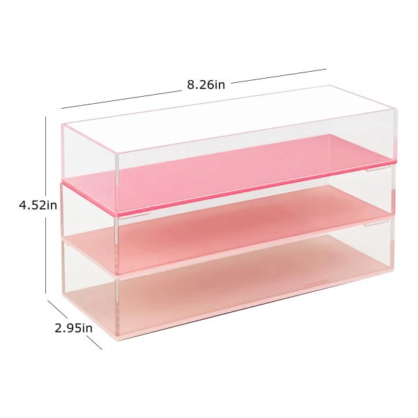 slide 2 of 4, Realspace® Acrylic Stackable Organizer Trays, 4-1/2""H x 8-1/4""W x 3""D, Clear/Pink, 1 ct