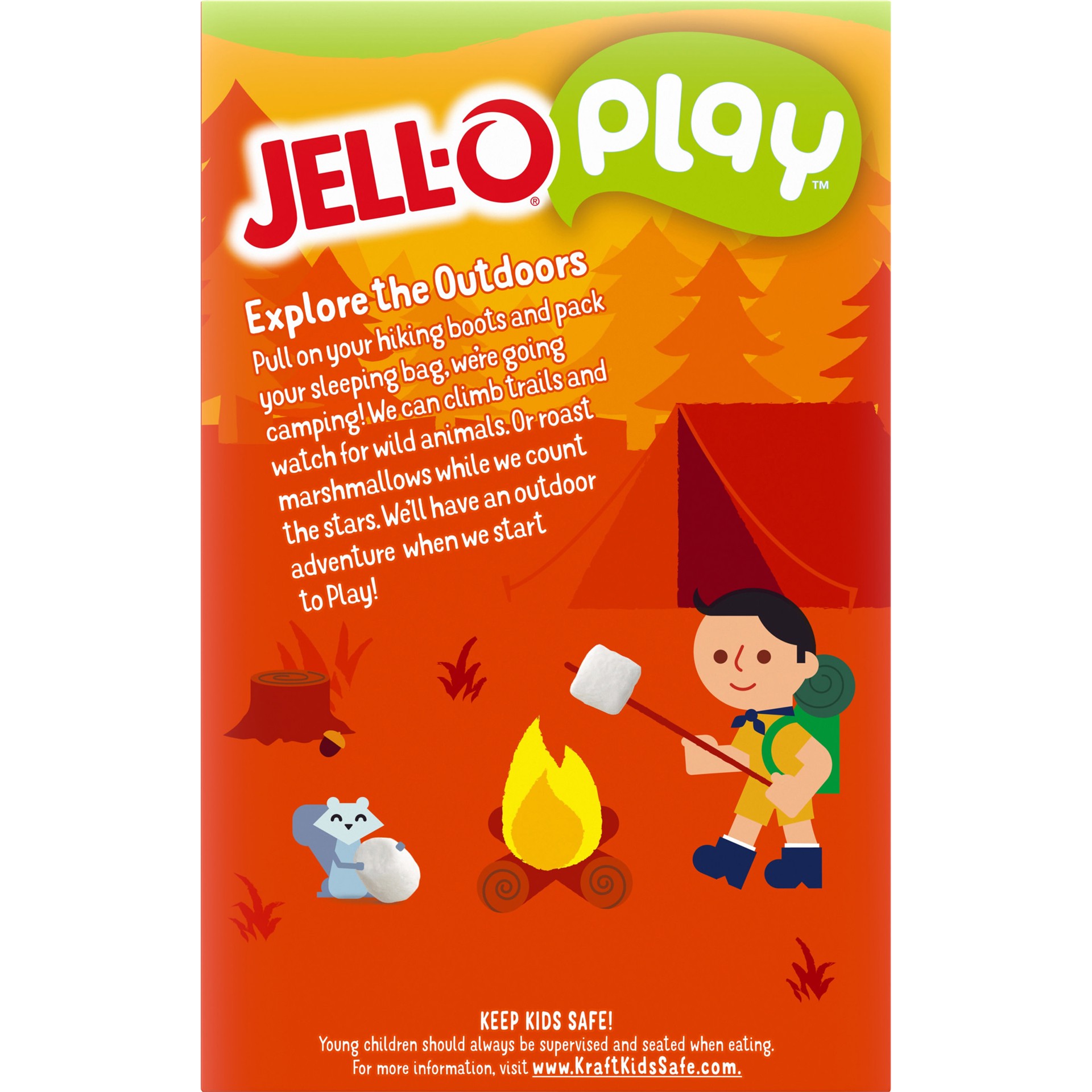 slide 2 of 11, Jell-O Play Camping Dessert Kit with Chocolate Pudding Mix, Graham Crumbs & Jet-Puffed Marshmallow Bits, 8.4 oz Box, 8.4 oz