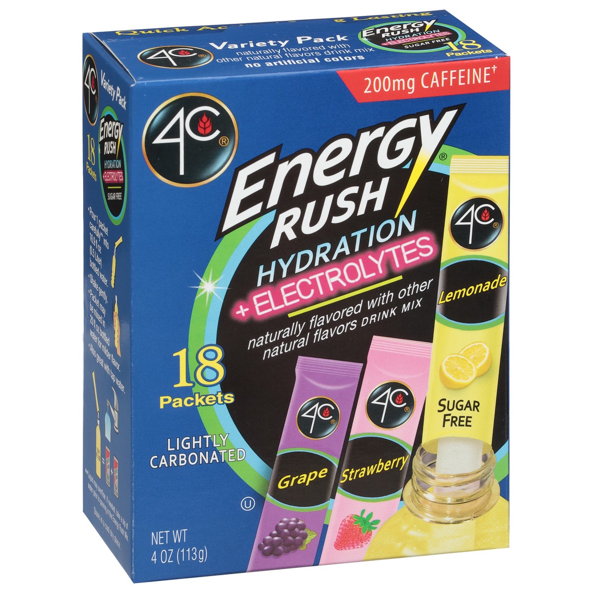 slide 8 of 14, 4C Energy Rush Hydration + Electrolytes Drink Mix Variety Pack - 18 ct, 18 ct