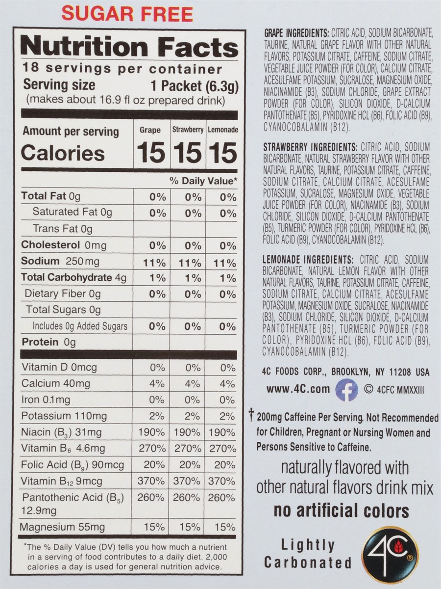 slide 4 of 14, 4C Energy Rush Hydration + Electrolytes Drink Mix Variety Pack - 18 ct, 18 ct