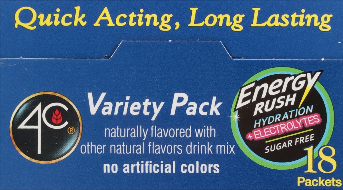 slide 14 of 14, 4C Energy Rush Hydration + Electrolytes Drink Mix Variety Pack - 18 ct, 18 ct