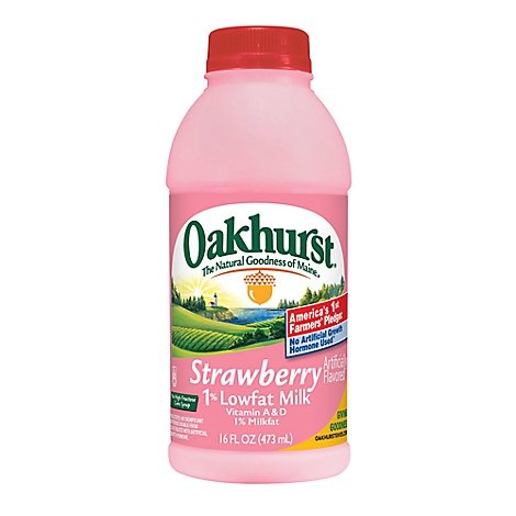 slide 1 of 1, Oakhurst Strawb 1% Milk Pint, 8 oz