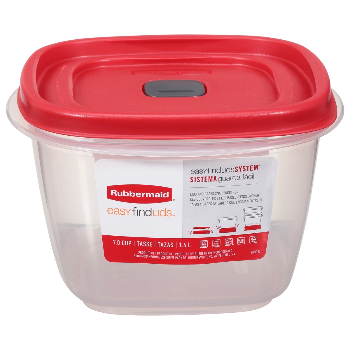 slide 1 of 23, Rubbermaid EasyFindLids 7.0 Cup Lids and Bases 1 ea, 1 ct