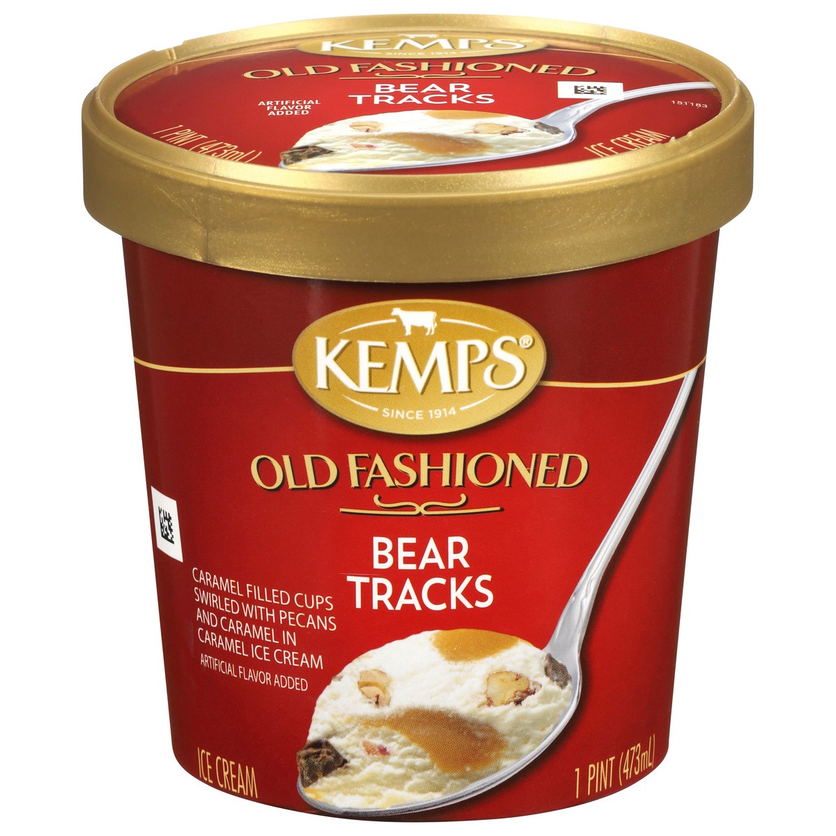 slide 4 of 14, Kemps Old Fashioned Bear Tracks Ice Cream 1 pt, 1 pint