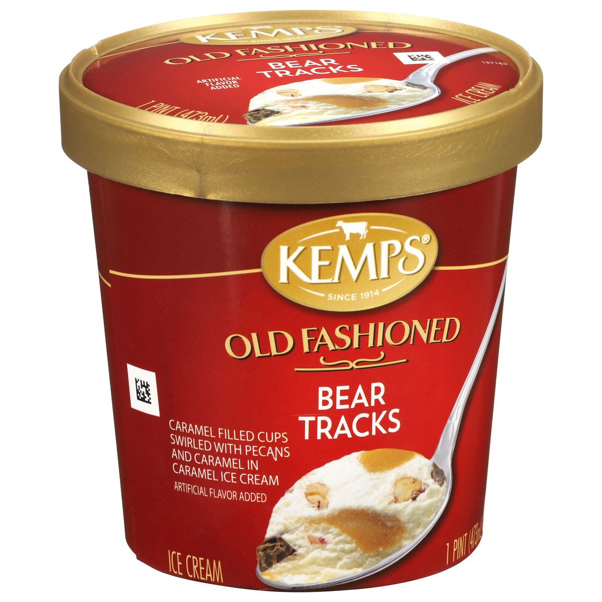 slide 10 of 14, Kemps Old Fashioned Bear Tracks Ice Cream 1 pt, 1 pint