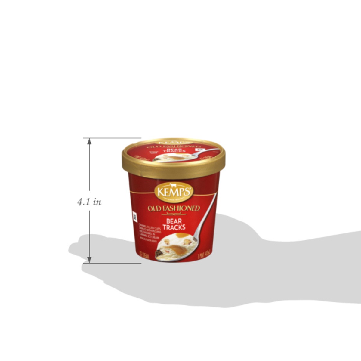 slide 5 of 14, Kemps Old Fashioned Bear Tracks Ice Cream 1 pt, 1 pint