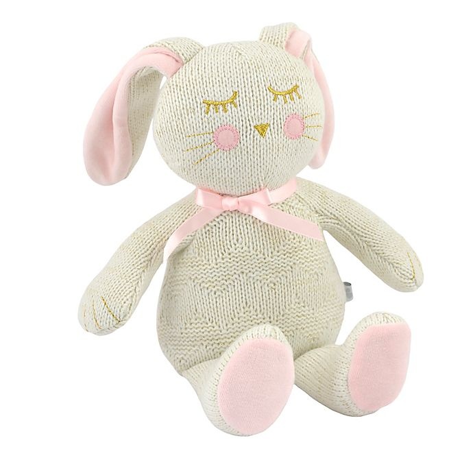 slide 5 of 5, Just Born Sparkle Bunny Sweater Knit Plush Toy, 1 ct