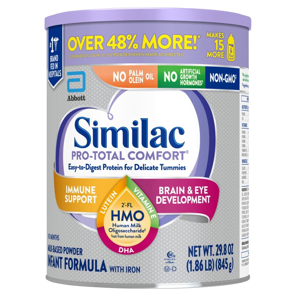slide 6 of 9, Similac Pro-Total Comfort Infant Formula Powder 1-29.8 oz Can, 29.8 oz