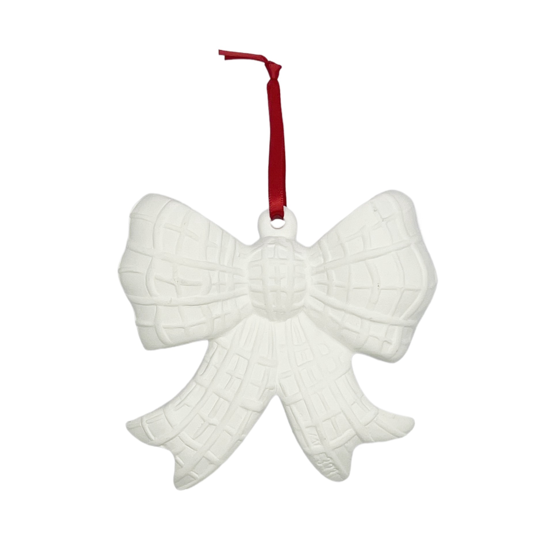 slide 4 of 6, 4.5" Diy Ceramic 3d Bow Ornament By Make Market, 4.37 in x 1.34 in x 4.13 in