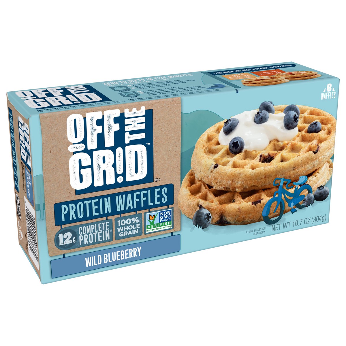 slide 2 of 10, Off The Grid Kellogg's Off the Grid Frozen Waffles of Complete Protein, Wild Blueberry, 10.7 oz