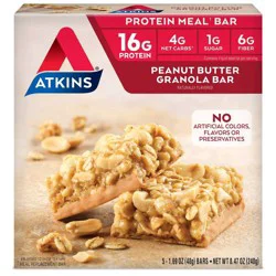 Atkins Peanut Butter Granola Protein Meal Bar 5 - 1.69 oz Bars
