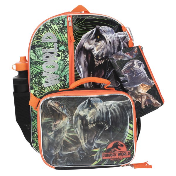 slide 4 of 4, Accessory Innovations Jurassic World 5-Piece Backpack Set, Green/Black, 1 ct
