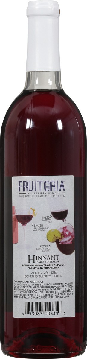slide 9 of 9, Fruitgria South Carolina Blueberry Wine 750 ml, 750 ml