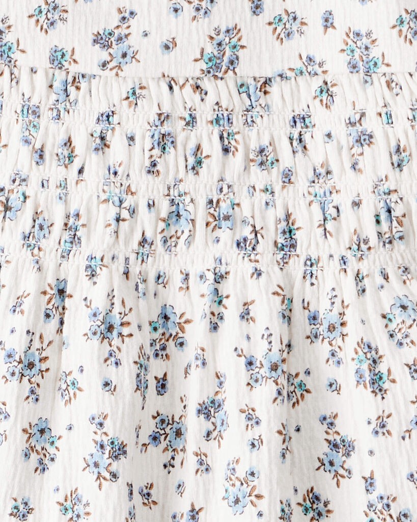 slide 2 of 3, Littleplanet Toddler Girl 2-Piece Organic Cotton Crinkled Knit Set in BlueMist Bloom Print BlueMist Bloom 5T, 2 pc