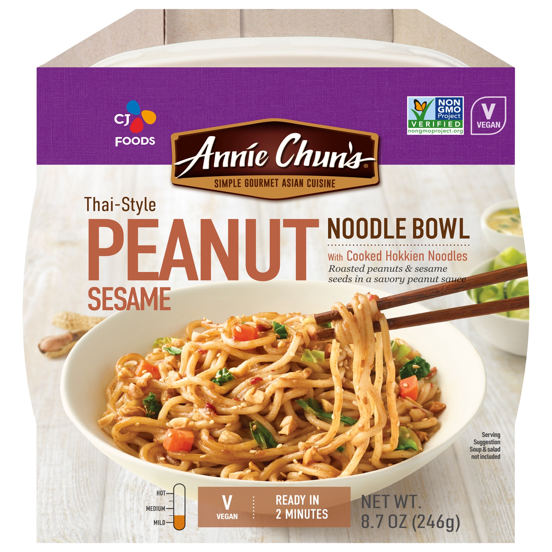 slide 1 of 9, Annie Chun's Thai Style Peanut Sesame Noodle Bowl, 8.7 oz