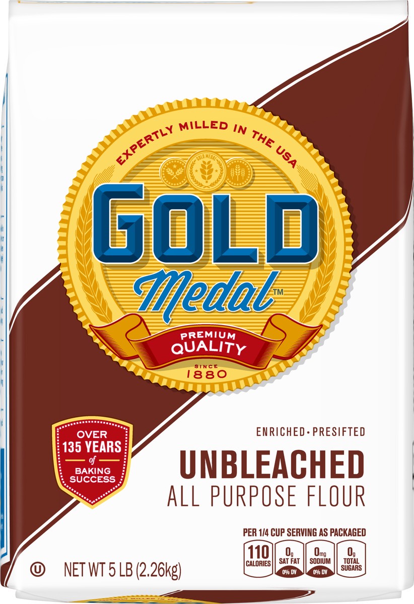slide 4 of 9, Gold Medal Unbleached All Purpose Flour, 5 lb., 5 lb