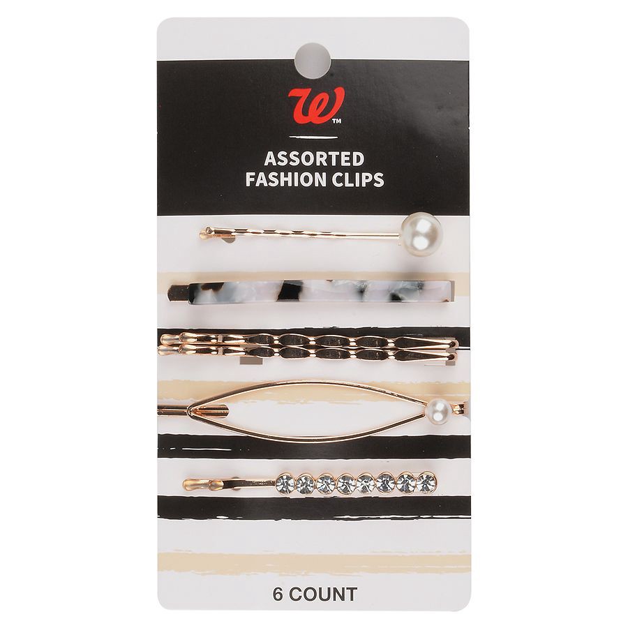slide 1 of 1, Walgreens Beauty Assorted Fashion Clips, 6 ct