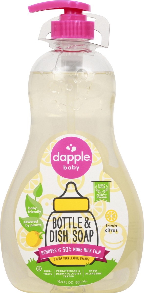 slide 1 of 11, Dapple Baby Fresh Citrus Bottle & Dish Soap 16.9 oz, 16.9 oz