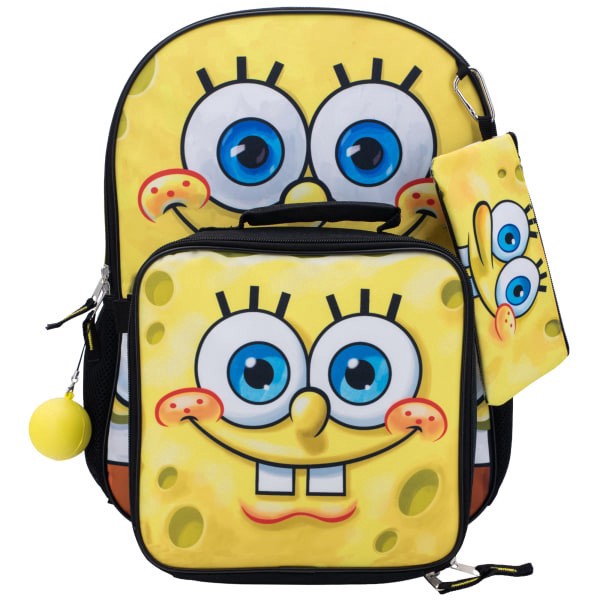 slide 2 of 4, Accessory Innovations Sponge Bob 5-Piece Backpack Set, Yellow, 1 ct