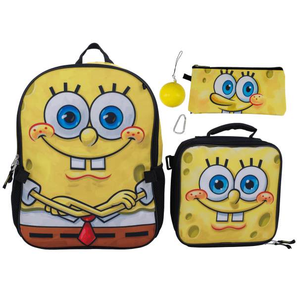 slide 1 of 4, Accessory Innovations Sponge Bob 5-Piece Backpack Set, Yellow, 1 ct