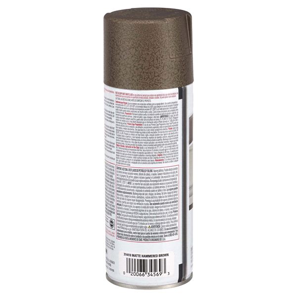 slide 4 of 9, Rust-Oleum Stops Rust Protective Hammered Metal Finish Spray Paint 314418, Matte Brown, 12 oz