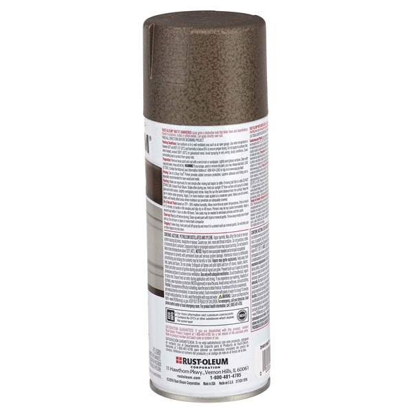 slide 8 of 9, Rust-Oleum Stops Rust Protective Hammered Metal Finish Spray Paint 314418, Matte Brown, 12 oz