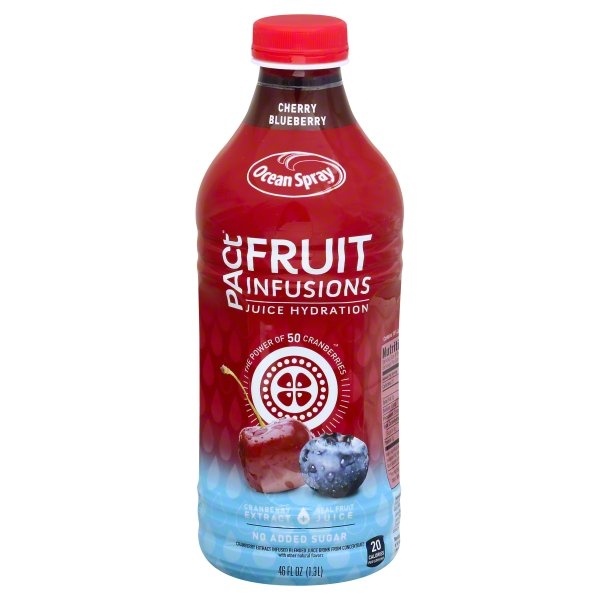 slide 1 of 4, Ocean Spray PACt Fruit Infusion Cranberry Cherry Blue, 46 oz