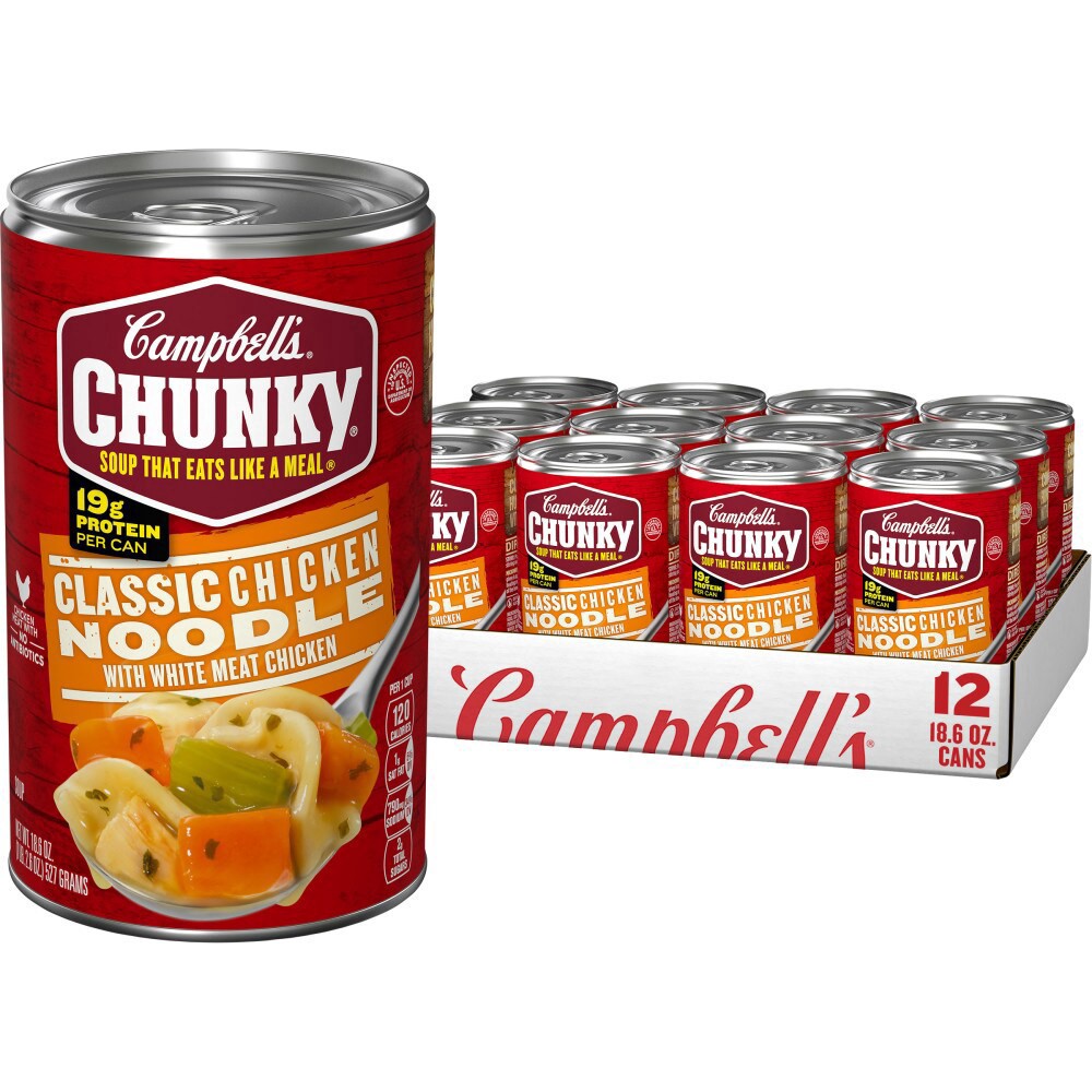 slide 1 of 6, Campbell's Chicken Noodle Soup, 18.6 oz