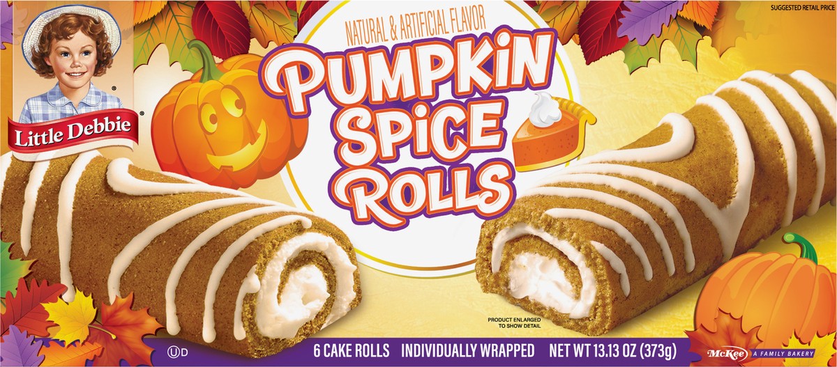 slide 3 of 12, Little Debbie Snack Cakes, Little Debbie Family Pack Pumpkin Spice Rolls, 6 ct