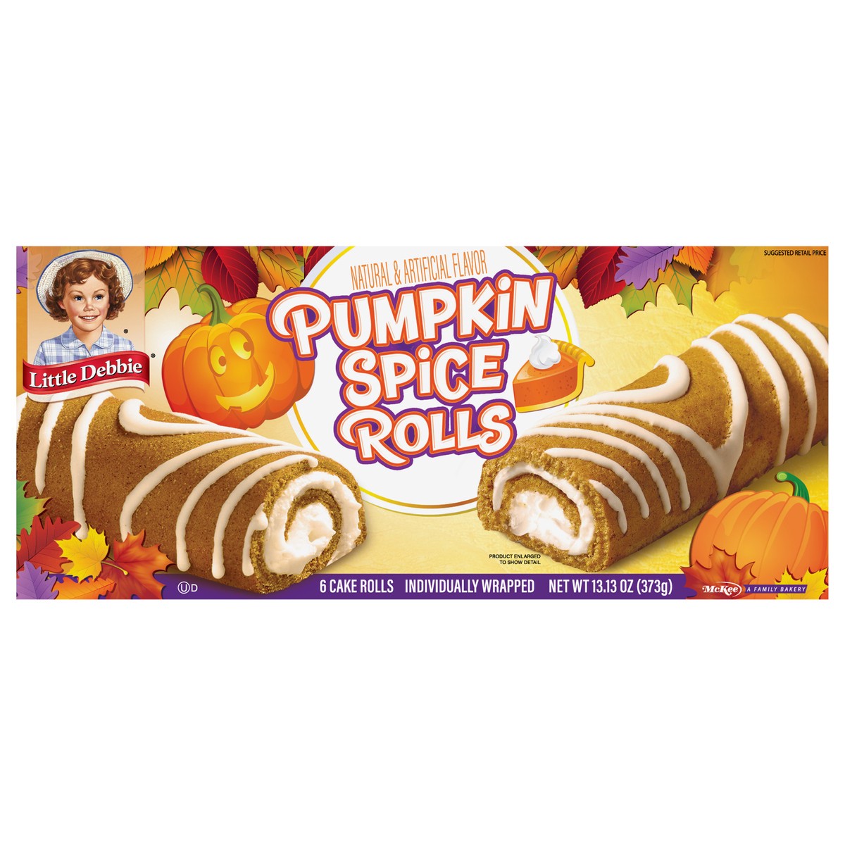 slide 7 of 12, Little Debbie Snack Cakes, Little Debbie Family Pack Pumpkin Spice Rolls, 6 ct