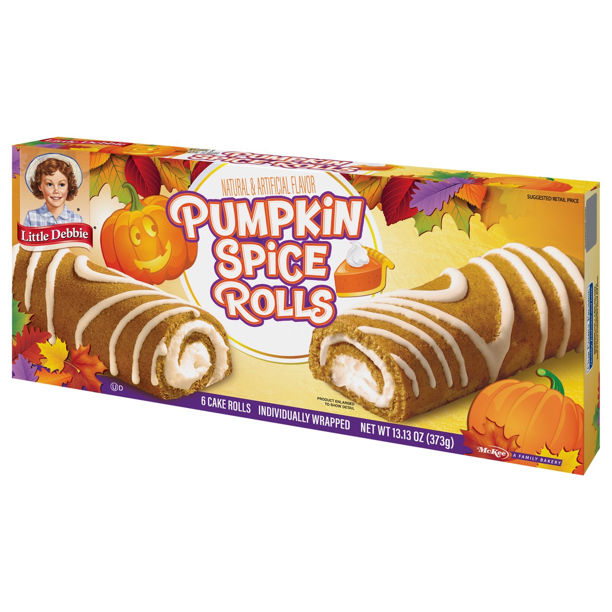 slide 5 of 12, Little Debbie Snack Cakes, Little Debbie Family Pack Pumpkin Spice Rolls, 6 ct