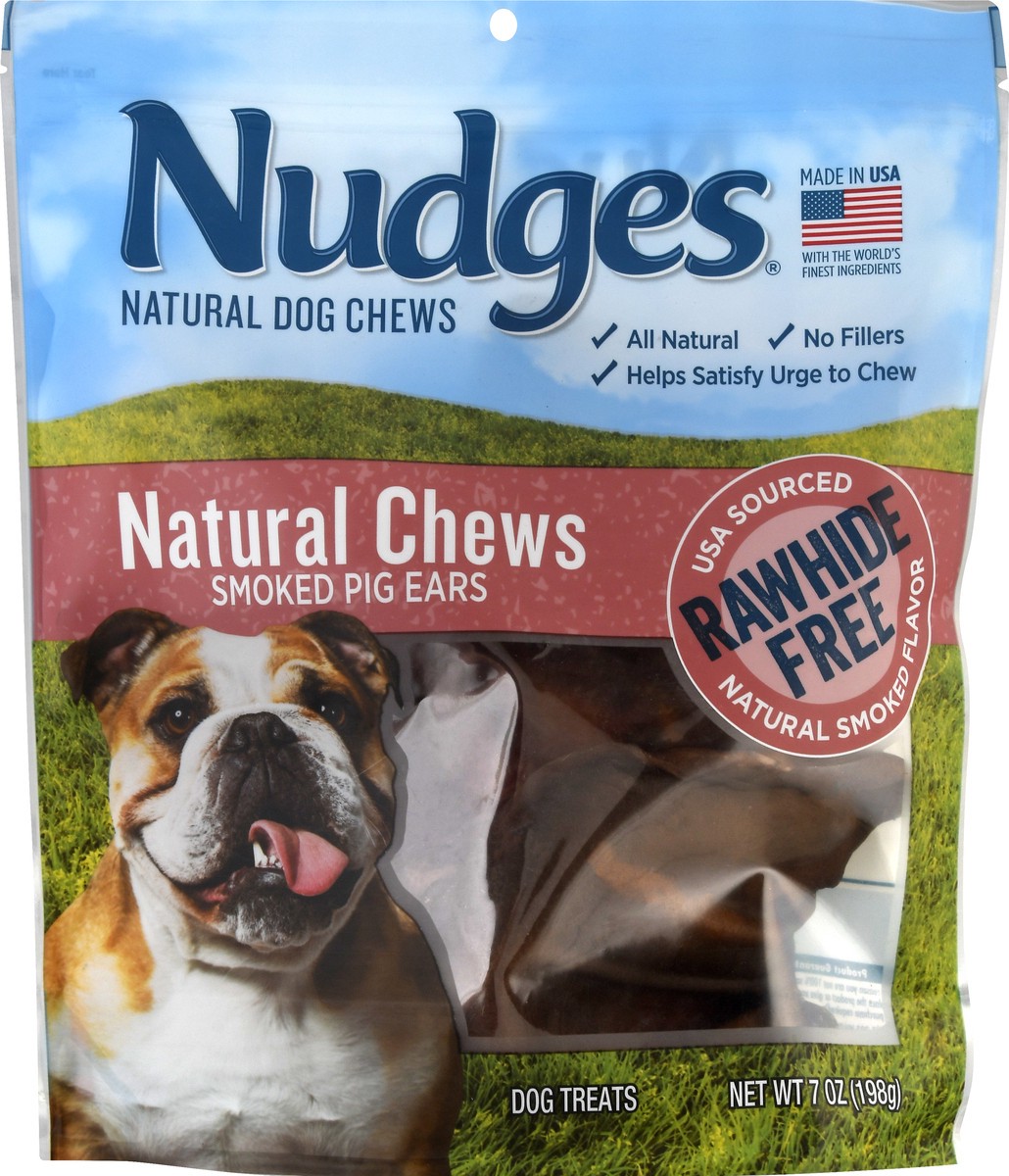 slide 8 of 9, Nudges Natural Real Pork Chews Rawhide Free Dog Treats, 7 oz